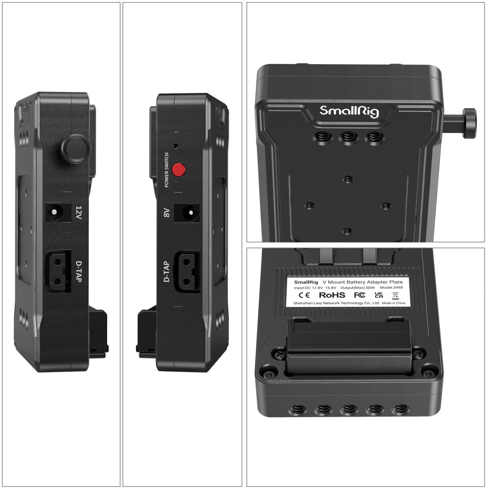 Placa Adaptadora de Batería V-Mount (Versión Básica) con Abrazadera Doble para Varillas