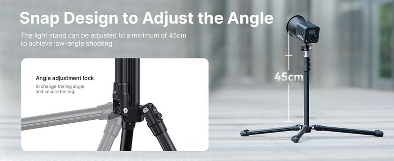Soporte de Luz de Aluminio Reversible y Portátil para Estudio TT43