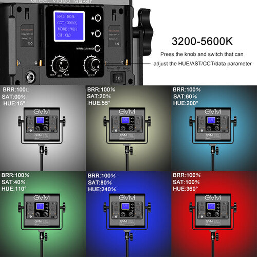 GVM juego completo de iluminación LED RGB con dos lámparas GVM 800D RGB,Lámpara LED,Costa Rica,GVM,Equipo Fotográfico