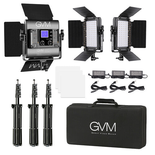 GVM juego completo de iluminación LED RGB con tres lámparas GVM 800D RGB,Kit de iluminación,Costa Rica,GVM,Equipo Fotográfico
