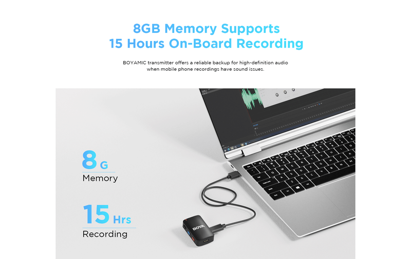 BOYAMIC Micrófono inalámbrico todo en uno con grabación integrada,Micrófono,Boya,BOYAMIC Micrófono inalámbrico todo en uno con grabación integrada