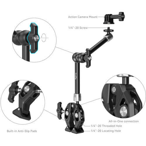 Abrazadera en Forma de Cangrejo con Brazo SmallRig Clamp Abrazadera en Forma de Cangrejo con Brazo SmallRig para entrega inmediata en nuestras tiendas de Escazú y Curridabat. Tienda en línea con envíos a toda Costa Rica. Garantía en Costa Rica.