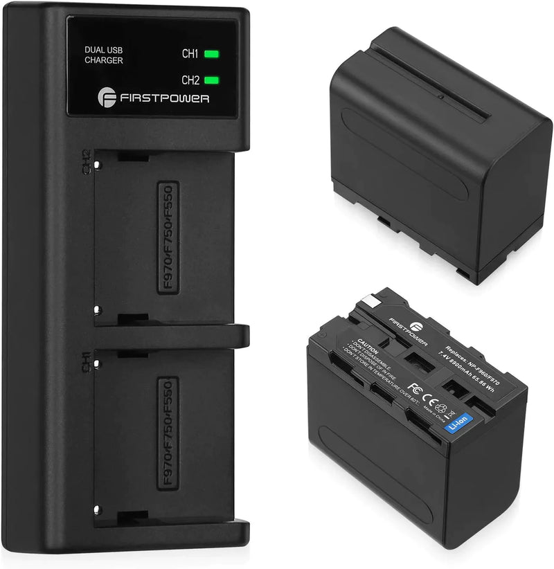 2 baterias NP-F970 y cargador dual USB - Bateria para camara - Con existencia - Equipo Fotográfico | Costa Rica
