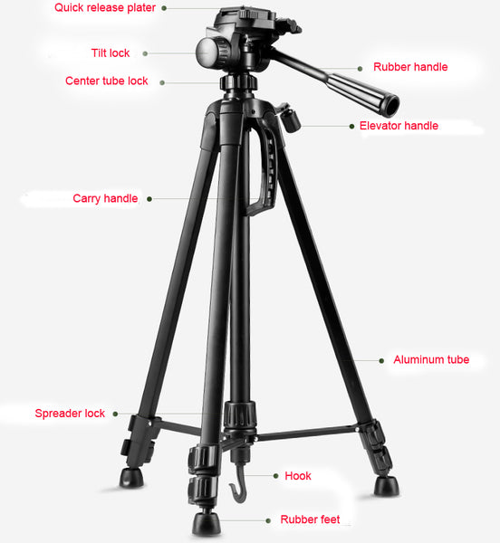 Trípode de viaje profesional Cámara digital Videocámara Video Tilt