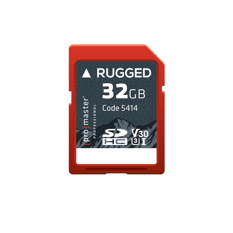 Tarjeta de Memoria SDHC 32GB Rugged™ UHS-I V30.,Tarjeta de memoria,ProMaster,Tarjeta de Memoria SDHC 32GB Rugged™ UHS-I V30.