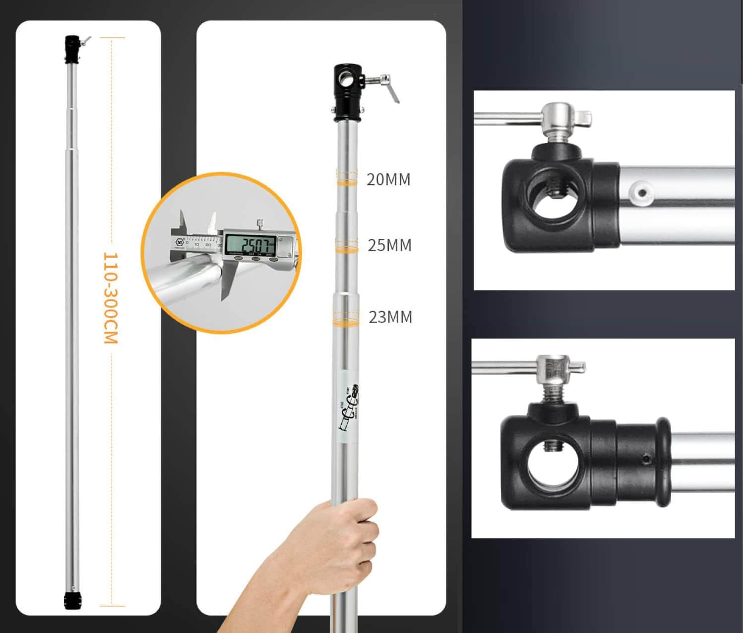 Barra telescopica de acero Accesorios para iluminación Barra telescopica de acero para entrega inmediata en nuestras tiendas de Escazú y Curridabat. Tienda en línea con envíos a toda Costa Rica. Garantía en Costa Rica.