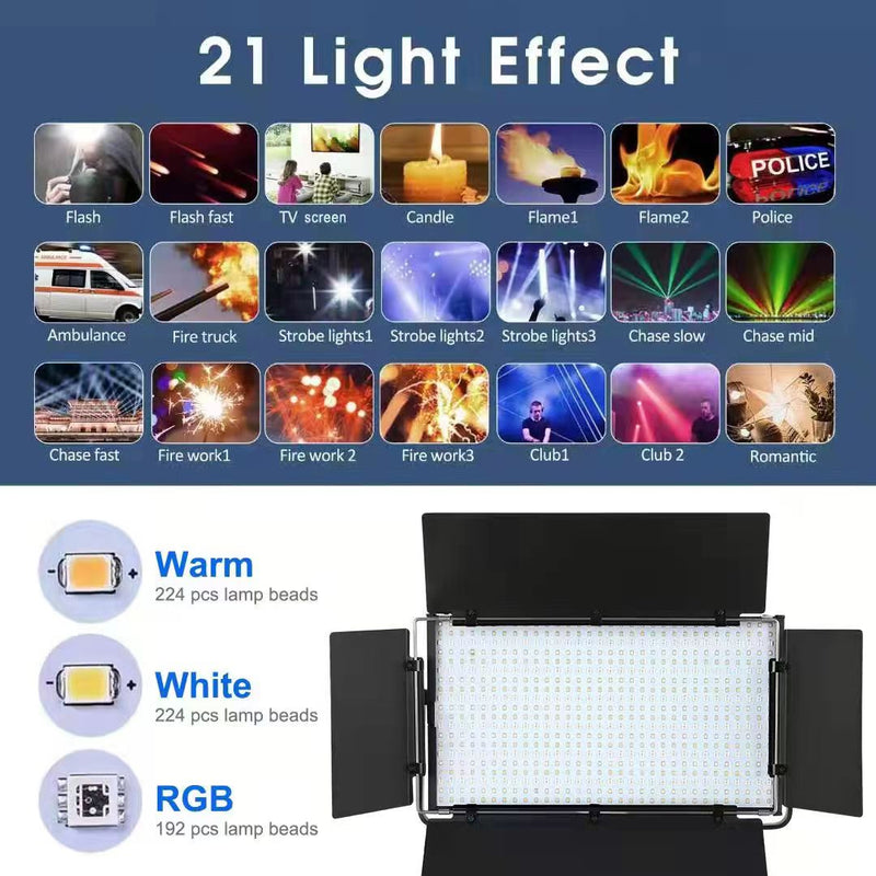 Luz de video LED 300 RGB,Luz Continua,HELIOS,Luz de video LED 300 RGB