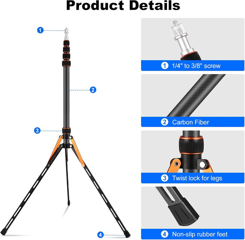 Pedestal compacto de fibra de carbono Nano