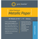 Papel Ultra Premium Metálico Brillante - 8 1/2"x11" - 20 hojas Papel de fotografía Papel Ultra Premium Metálico Brillante - 8 1/2"x11" - 20 hojas para entrega inmediata en nuestras tiendas de Escazú y Curridabat. Tienda en línea con envíos a toda Costa Ri