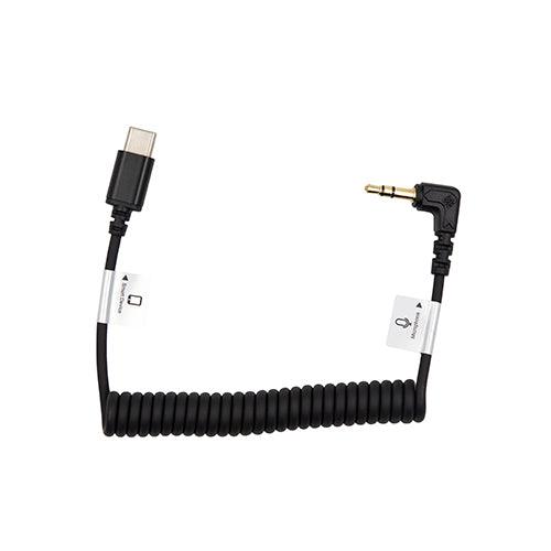 Audio Cable USB-C male straight - 3.5mm TRS male right angle - 8 1/2" coiled,Cable,PROMASTER,Audio Cable USB-C male straight - 3.5mm TRS male right angle - 8 1/2" coiled | Costa Rica