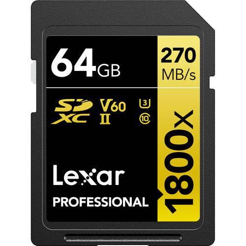 Lexar Pro SDXC 1800x UHS-II 64GB 2-Pack - Tarjeta de memoria - Disponible para pedido especial, identificador pedido especial - Equipo Fotográfico | Costa Rica