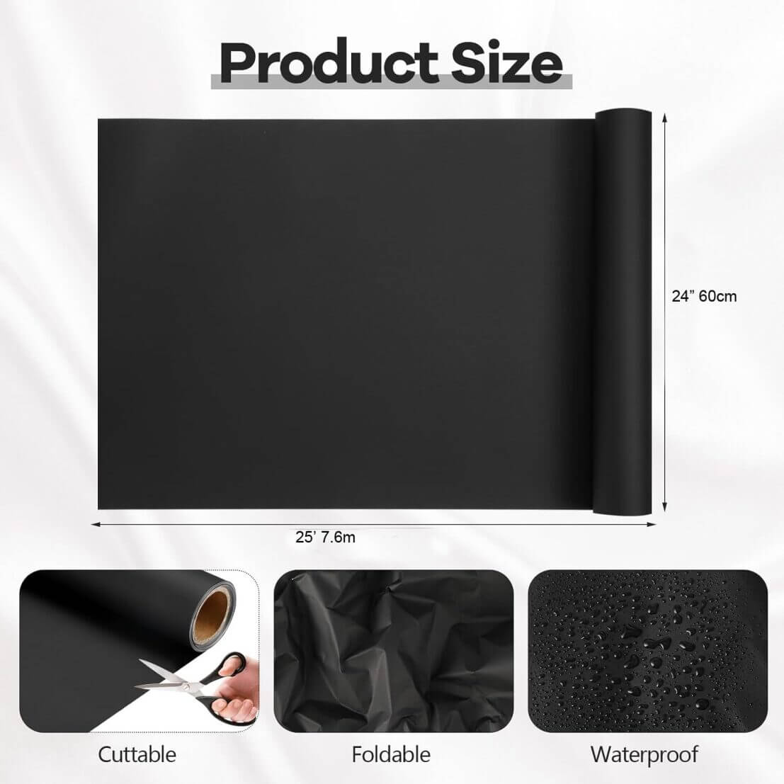 Cinefoil negro mate 60 cm x 3.8 m